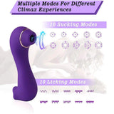 2 in 1 Clitoral Sucking Licking G-Spot Vibrator - Seductiva