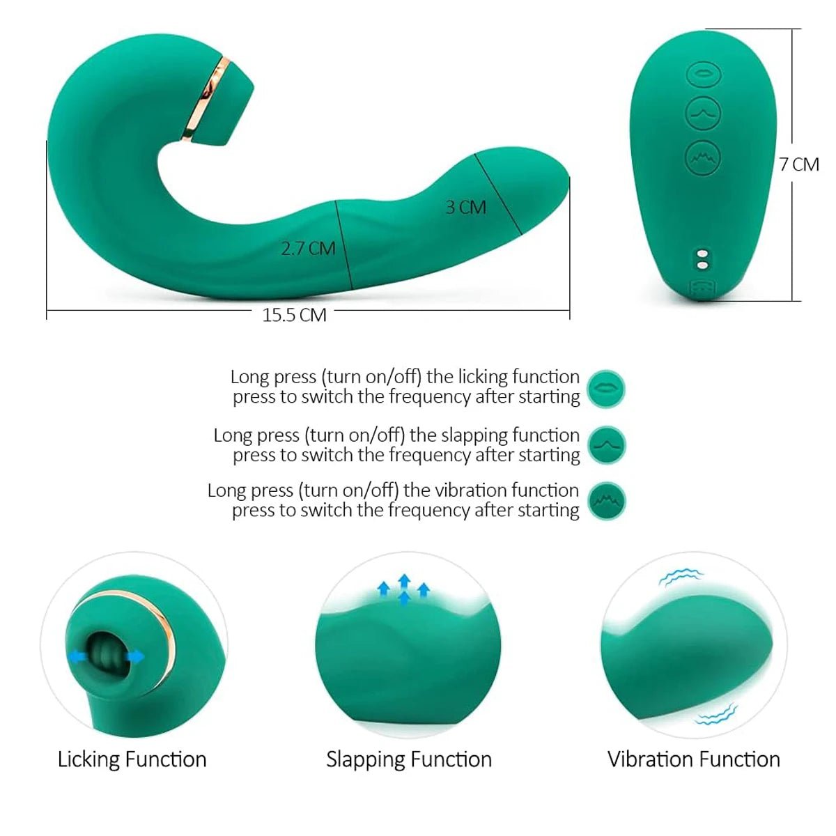 3 in 1 Clitoral Suction Licking 10 Vibration - Seductiva