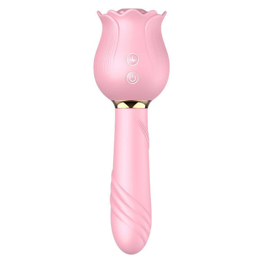 Sucking & Vibrating Rose Massager Stick