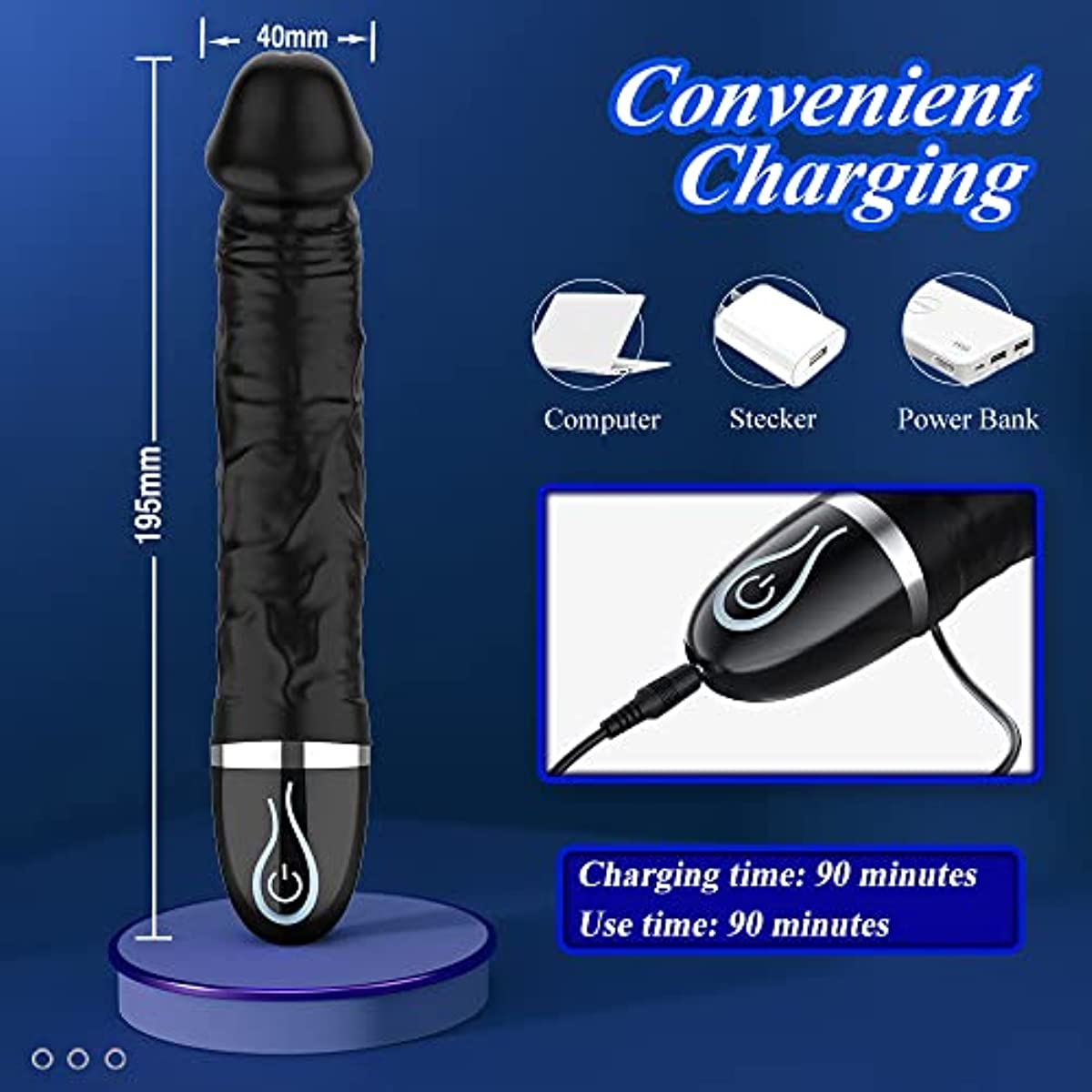 G Spot Vibrator Dildo with 7 Vibration Modes Realistic Dildos - Seductiva