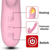 Heating Dildo Vibrator for Women Double Motor Telescopic Female G-Spot Vagina Clitoris Stimulator Masturbator Sex Toys for Adult - Seductiva