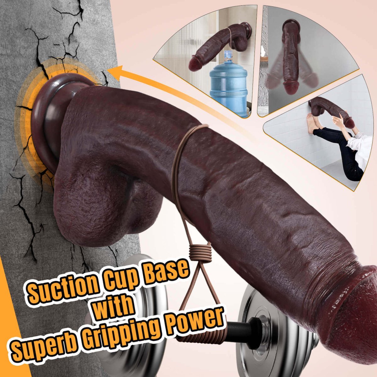 Huge Silicone Realistic Dildo with Suction Cup - Seductiva