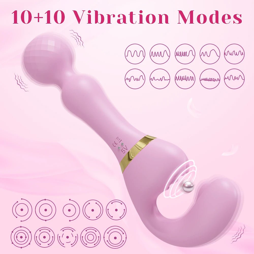 Powerful 2 in 1 AV Vibrator Sex Toys Dildo - Seductiva