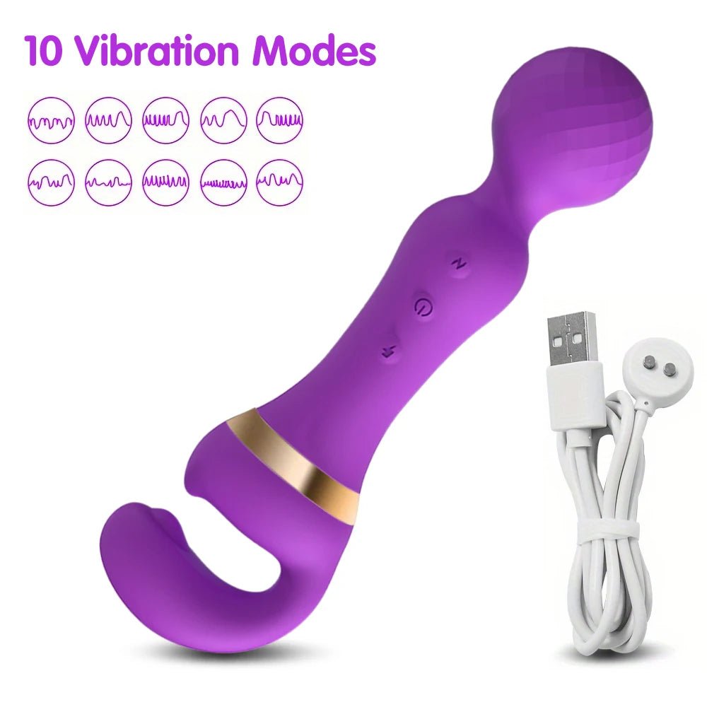 Powerful 2 in 1 AV Vibrator Sex Toys Dildo - Seductiva