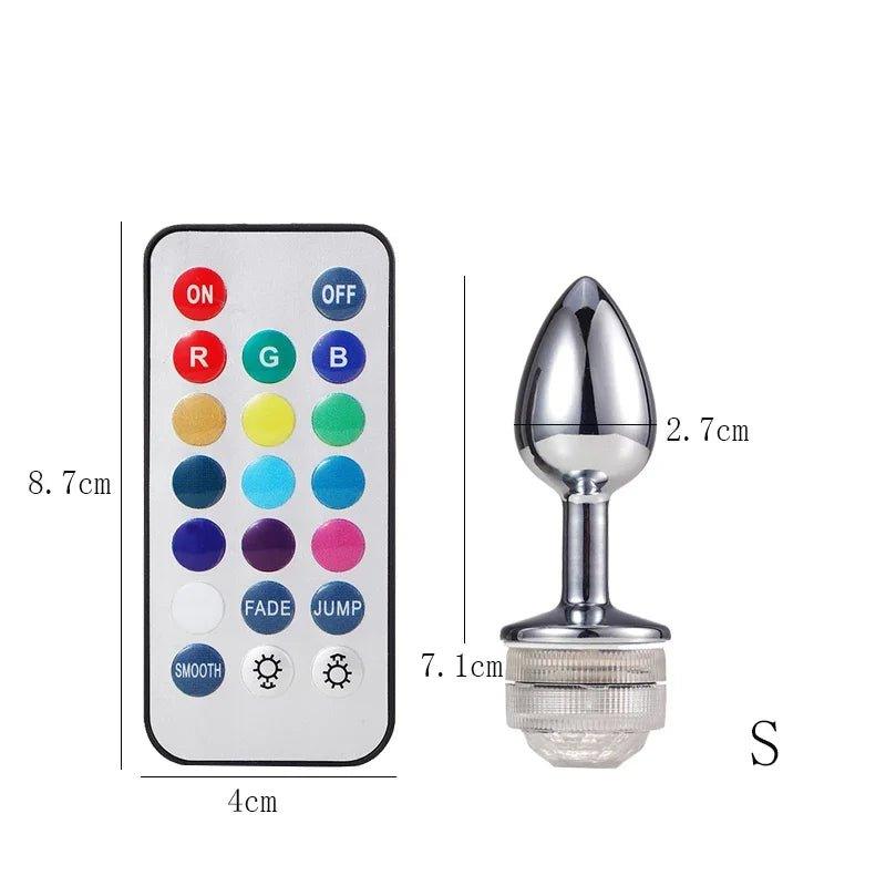 Remote Control Change Color LED Lamp Anal Plug Anus Dilatation Luminous Butt Plug Masturbator Couples Flirt Sex Toys for Women - Seductiva