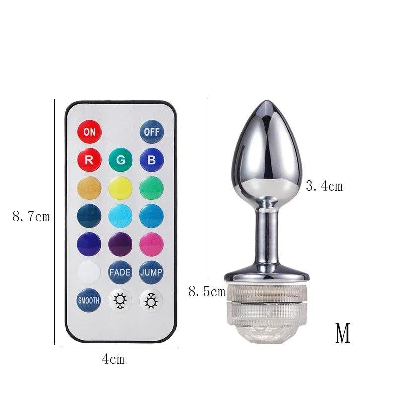 Remote Control Change Color LED Lamp Anal Plug Anus Dilatation Luminous Butt Plug Masturbator Couples Flirt Sex Toys for Women - Seductiva