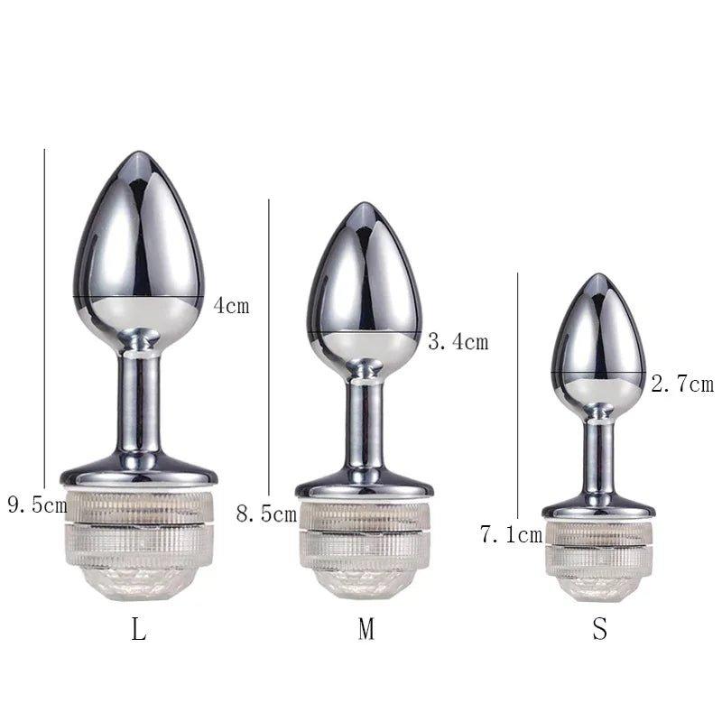 Remote Control Change Color LED Lamp Anal Plug Anus Dilatation Luminous Butt Plug Masturbator Couples Flirt Sex Toys for Women - Seductiva