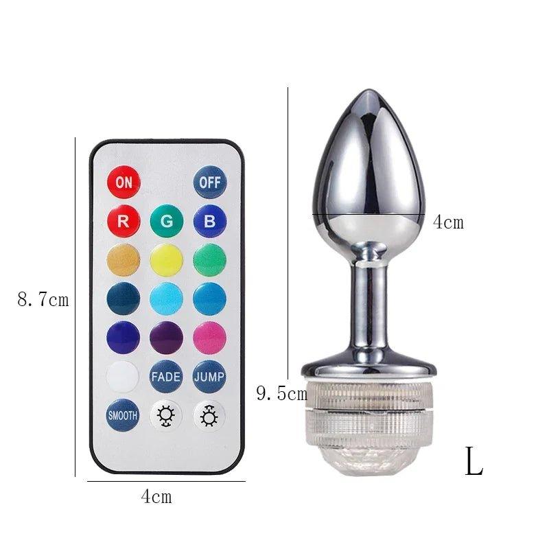 Remote Control Change Color LED Lamp Anal Plug Anus Dilatation Luminous Butt Plug Masturbator Couples Flirt Sex Toys for Women - Seductiva