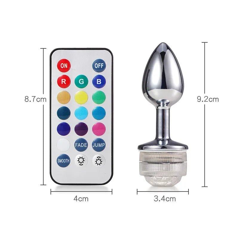 Remote Control Change Color LED Lamp Anal Plug Anus Dilatation Luminous Butt Plug Masturbator Couples Flirt Sex Toys for Women - Seductiva