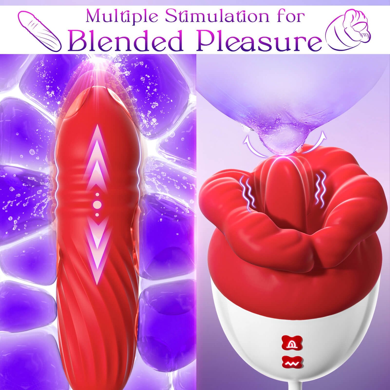 Rose Kiss and Bitting Thrusting Clitoris and G - Spot Vibrator - Seductiva