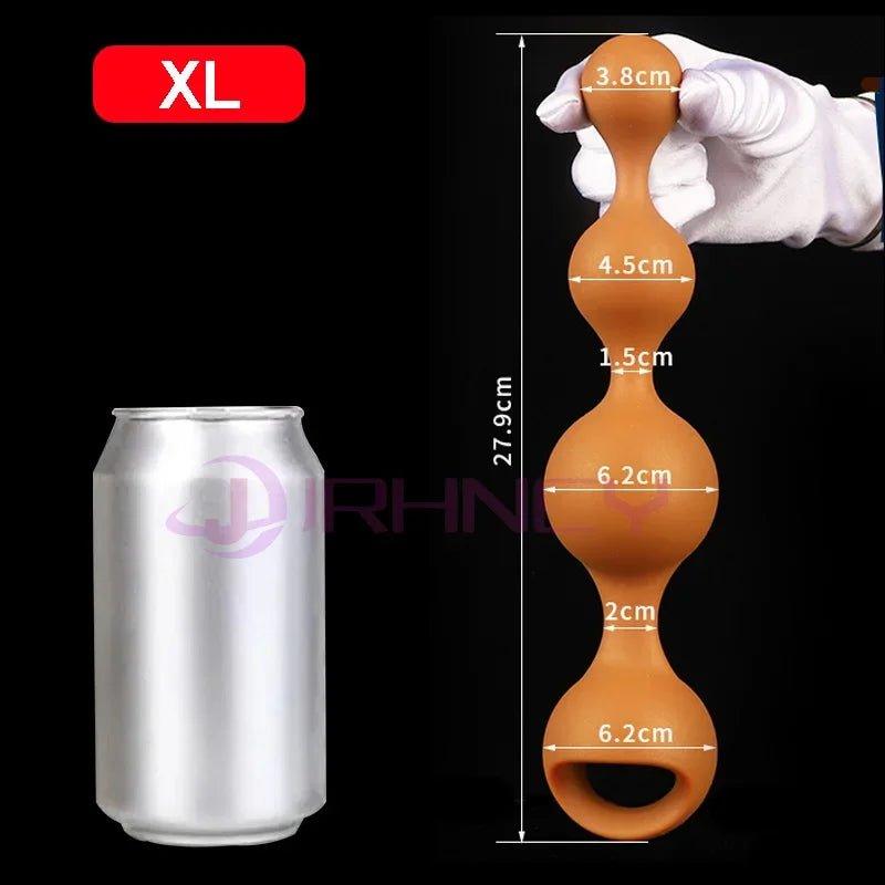 S-XXL Anal Beads Huge 9cm Anal Plug Soft Liquid Silicone Butt Plug Fisting Anal Balls Sex Toys - Seductiva