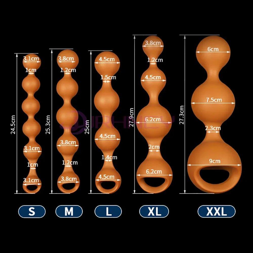 S-XXL Anal Beads Huge 9cm Anal Plug Soft Liquid Silicone Butt Plug Fisting Anal Balls Sex Toys - Seductiva