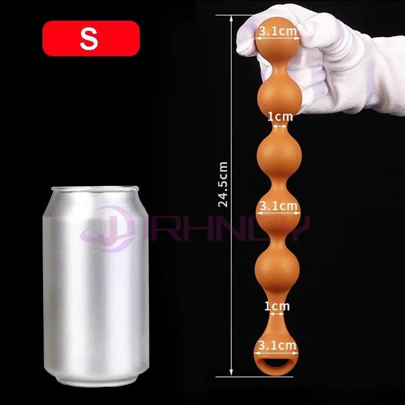 S-XXL Anal Beads Huge 9cm Anal Plug Soft Liquid Silicone Butt Plug Fisting Anal Balls Sex Toys - Seductiva