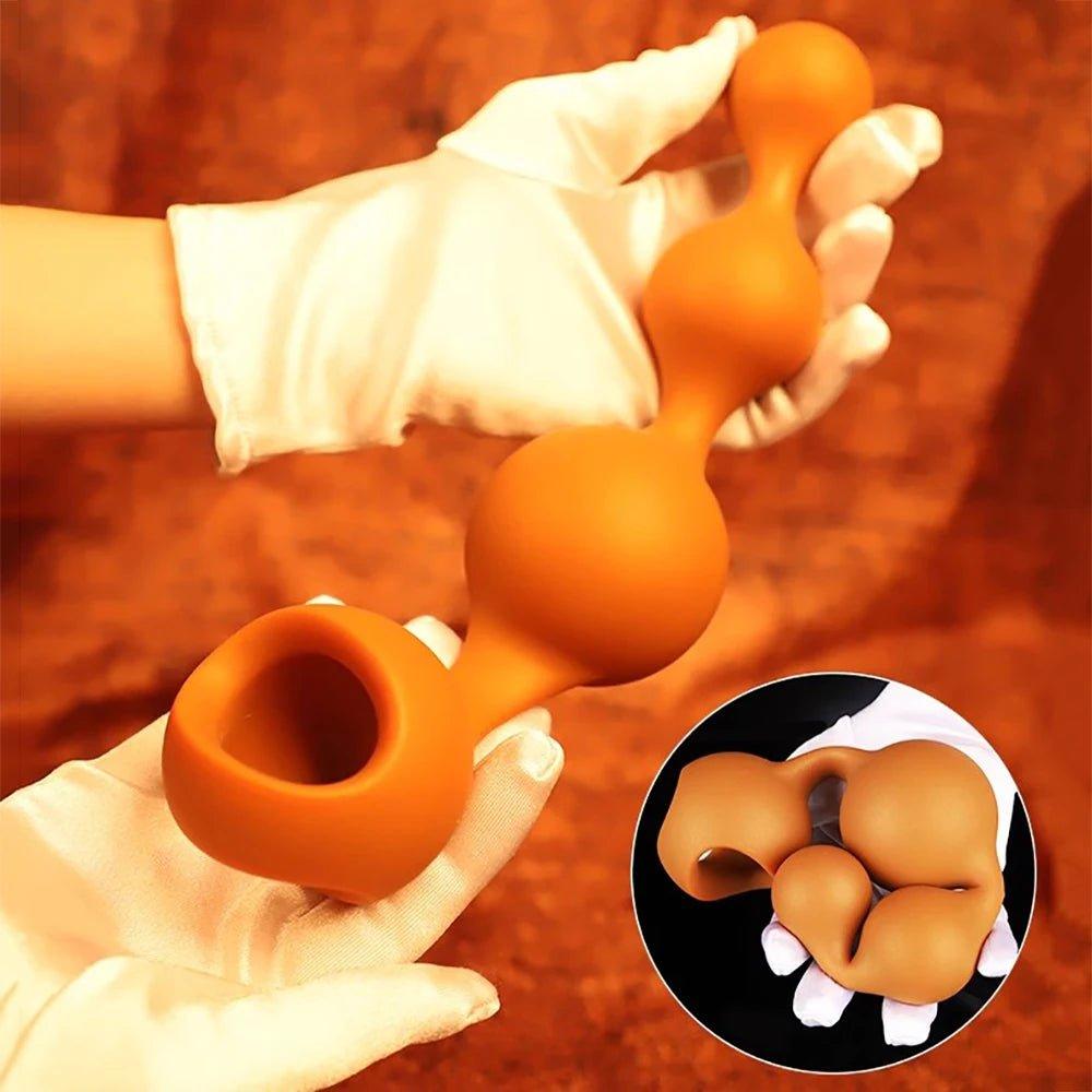 S-XXL Anal Beads Huge 9cm Anal Plug Soft Liquid Silicone Butt Plug Fisting Anal Balls Sex Toys - Seductiva