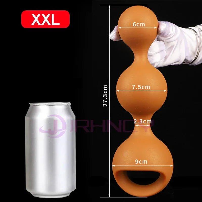 S-XXL Anal Beads Huge 9cm Anal Plug Soft Liquid Silicone Butt Plug Fisting Anal Balls Sex Toys - Seductiva