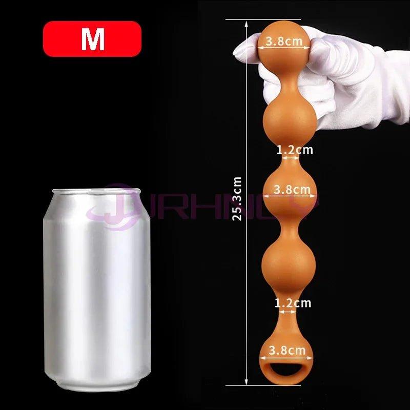 S-XXL Anal Beads Huge 9cm Anal Plug Soft Liquid Silicone Butt Plug Fisting Anal Balls Sex Toys - Seductiva