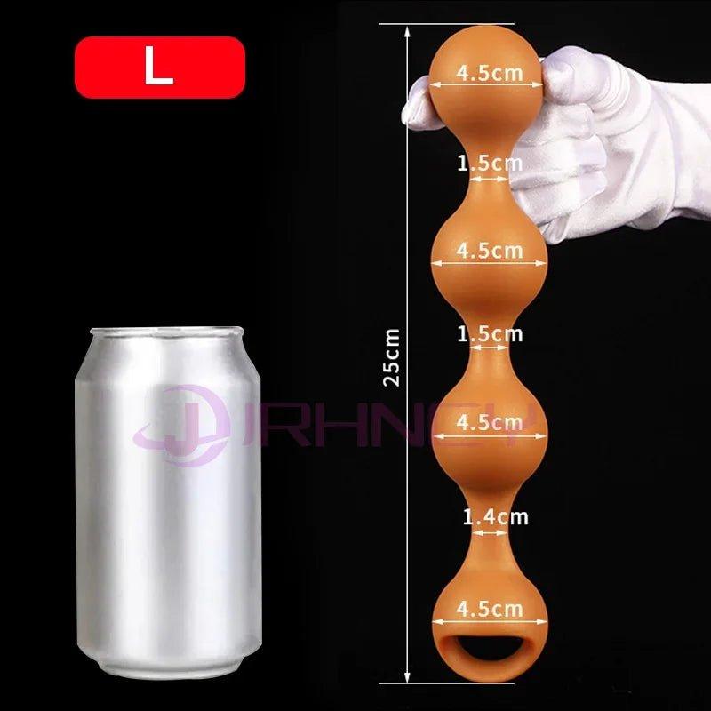 S-XXL Anal Beads Huge 9cm Anal Plug Soft Liquid Silicone Butt Plug Fisting Anal Balls Sex Toys - Seductiva