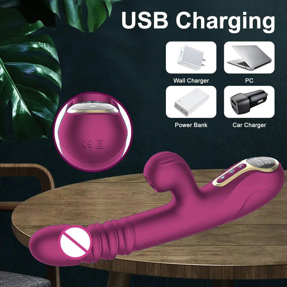 Thrusting Pushing Vibrator Sex Toy - Seductiva