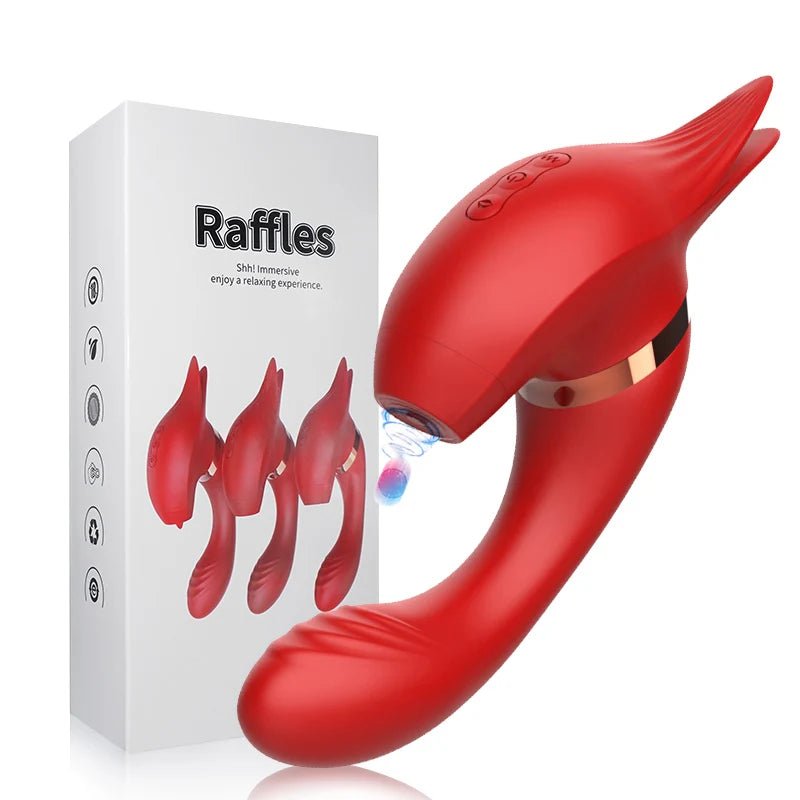 Tongue Licking & Oral Sucking & Slapping 3 Styles Vibrator - Seductiva