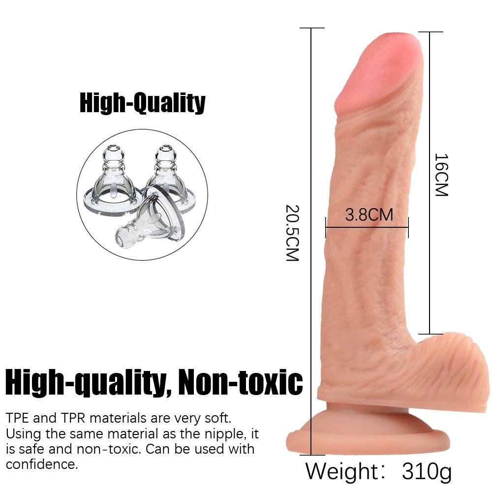 Two - Layer Structure Realistic Dildo with Powerful Suction - Seductiva